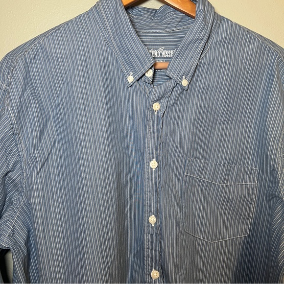 Eddie Bauer Men's Blue Striped Shirt - Picture 2 of 3